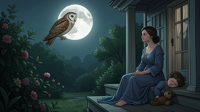 The Moon and the Owl from "Bridget Jones: Mad About the Boy". A Child’s Reassurance Mabel’s Words Mabel sees the full moon and says that it follows her; she also notices a barn owl in the garden.