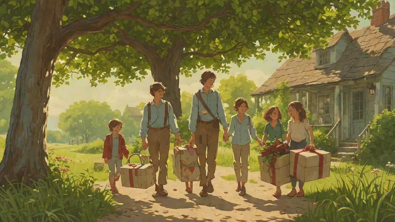 Gifts Carried Home from "The Faraway Tree". Gifts Carried Home Return with Evidence The children bring presents from the upper land into the cottage.