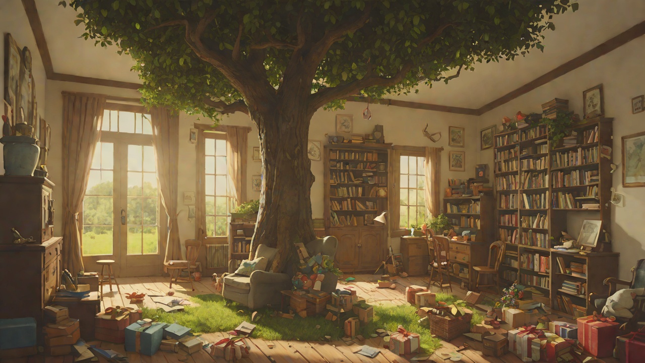 Home with Memories from "The Faraway Tree". Home with Memories Safe Descent The children leave the Land of Presents with gifts and descend The Slippery-Slip.