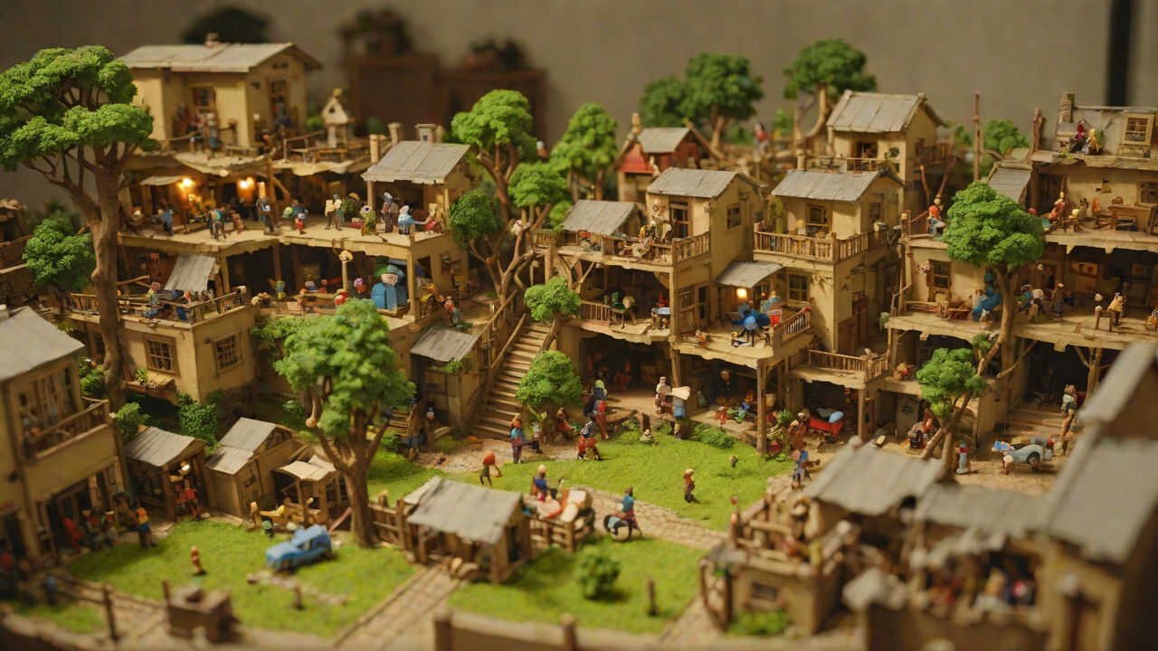 Toy Civilization from "The Faraway Tree". Toy Civilization Enlarged Playthings Dolls' houses, forts, railway stations, animals, and dolls become enormous living environments.