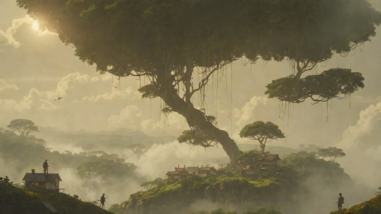 Discovery Above from "The Faraway Tree". Discovery Above New Geography The group climbs through the cloud into a land whose houses, trees, and people are upside down.