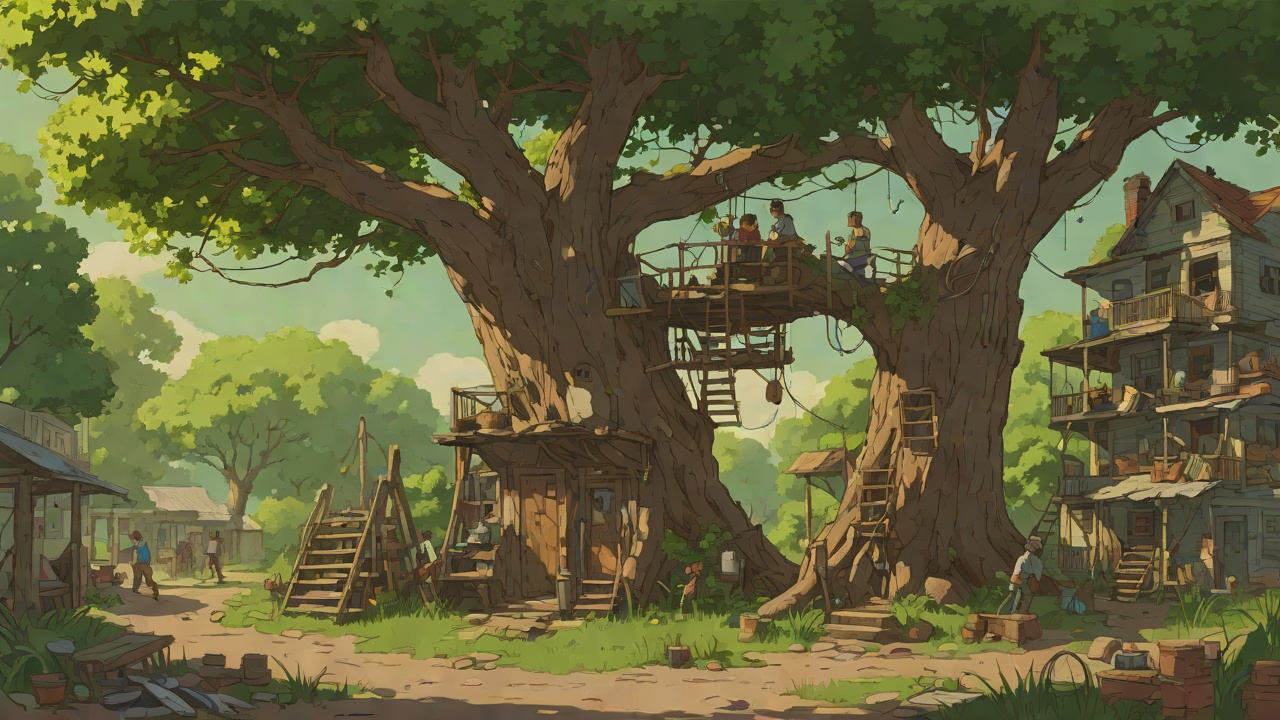 Community Repair from "The Faraway Tree". Community Repair Shared Labor The friends restore Moon-Face's broken room and clear The Slippery-Slip together. No single hero claims the repair.