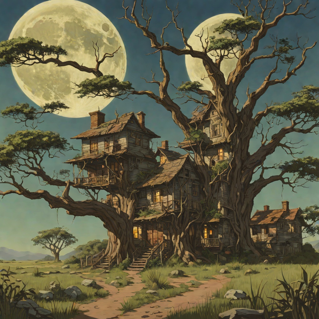 Moon-Face's Home and Hospitality from "The Faraway Tree". This flow traces Moon-Face's house as a refuge, a site of comic disaster, and a symbol of recovered belonging.