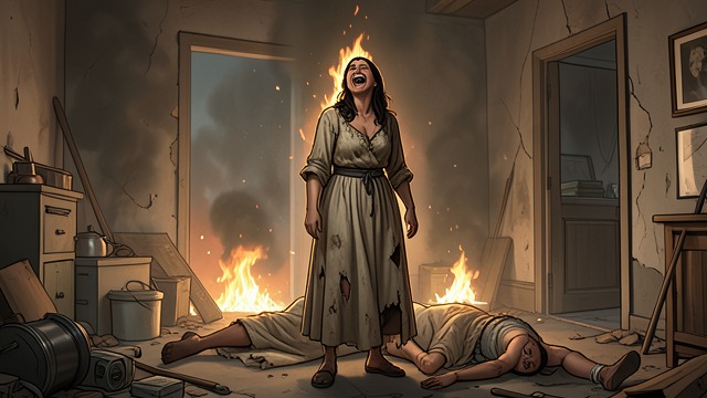 A Survivor’s Laughter from "The Hanging Girl". Found Alive Rescue from the Burning House Shirley is carried out after rescuers respond to the fire, physically exhausted but alive.