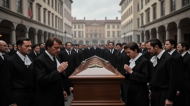 The Funeral Gathering from "The Hanging Girl". An Unusual Farewell Hired Grief At Ronny’s funeral, Carl discovers that two mourners were paid to cry because Ronny expected little genuine sorrow.