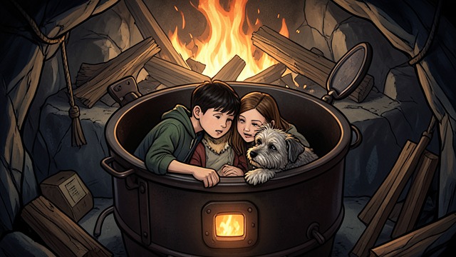 The Burned Alibi from "A Boy and His Dog". The Burned Alibi The Fire Plan Blood proposes the unthinkable: burn down the building with themselves inside it.