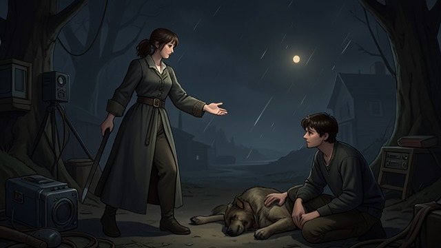 Quilla June's Ultimatum from "A Boy and His Dog". Quilla June's Ultimatum The Rival's Challenge Quilla June whines that they must hurry before the sentry's masters surface.