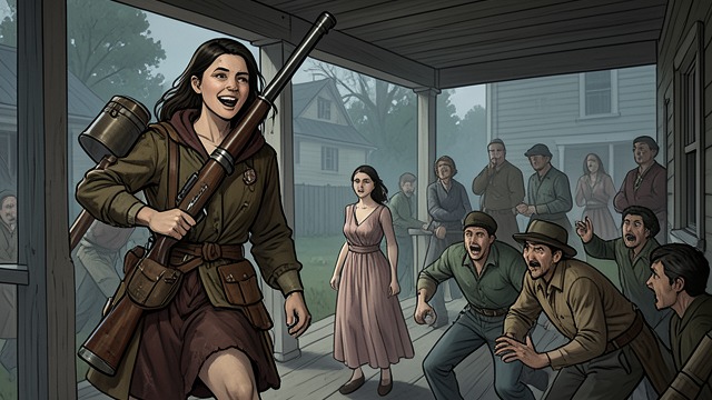The Amateur Assassin from "A Boy and His Dog". The Amateur Assassin The Joy of the Rifle On the porch above the mob, Quilla June is transformed: laughing, picking off townsfolk with the professional calm of…