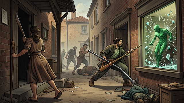 The Shootout in the Street from "A Boy and His Dog". The Shootout in the Street The Fire From Above Quilla June's rifle work from the porch turns the mob into a firing gallery; Vic's crowbar and .30-06 clear the…
