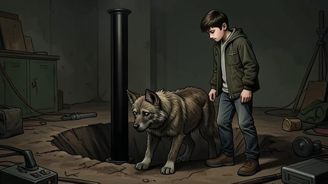 The Quarrel at the Dropshaft from "A Boy and His Dog". The Quarrel at the Dropshaft The Dog's Plea Blood catches up as Vic circles the black pillar of the access shaft and begs him not to descend.