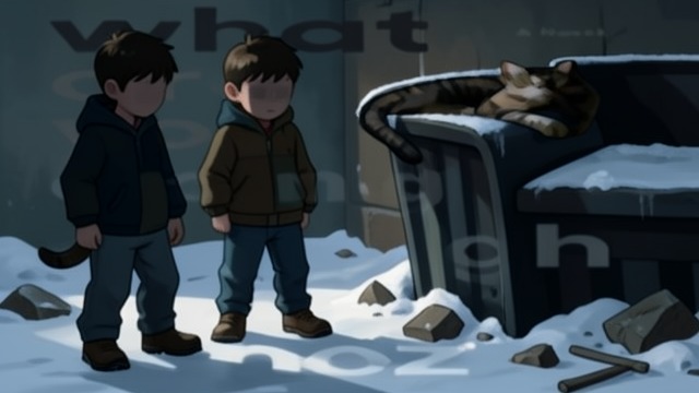 Trapped in the Dumpster from "What Are You Going Through". Trapped in the Dumpster Cruel play Two boys lure the starving cat with the smell of food, seize him, and throw him into a dumpster.