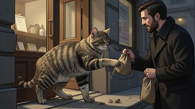 The Store Cat from "What Are You Going Through". The Store Cat Work without affection Booger keeps mice away in exchange for food and shelter.