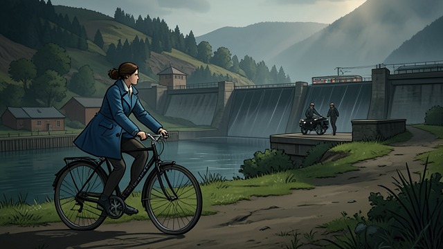 Else Watches From The Trees from "The Caller". Else Watches From The Trees A hidden witness Else has hidden near the dam while two men inspect the scene.
