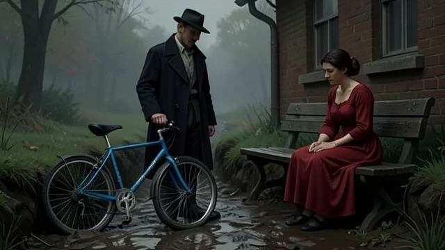 A Bicycle And A Warning from "The Caller". A Bicycle And A Warning Johnny takes revenge quietly Johnny finds Else reading beside the dam and slashes both tires on her blue bicycle.