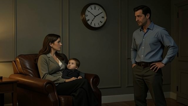 The Night Watch from "The Caller". The Night Watch An exhausted mother Karsten finds Lily awake in the lounge with Margrete in her lap.