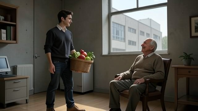 A House Beyond Home from "The Caller". A House Beyond Home A dependable welcome Johnny visits his grandfather Henry, brings groceries, reads the newspaper, and helps with small household tasks.