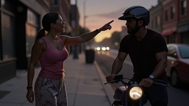 A Teasing Encounter from "The Caller". A Teasing Encounter Insults on the roadside Else calls after Johnny as he rides past her home, mocking his red helmet and later his appearance.