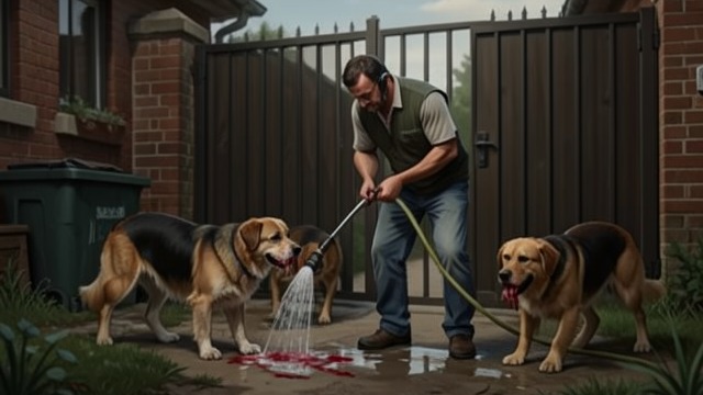 The Dogs Return Bloody from "The Caller". The Dogs Return Bloody Evidence of a hunt Schillinger returns to find the kennel open and the dogs dispersed.