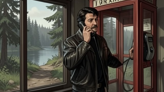A Call Along The Trail from "The Caller". A Call Along The Trail Reassurance by phone Hannes calls Theo and hears that he has passed a familiar point and is continuing toward the lake.
