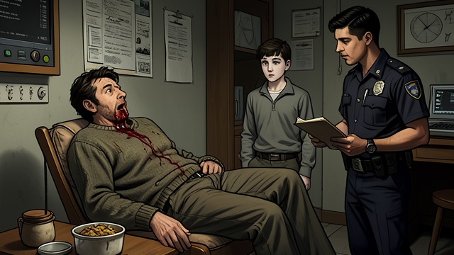 Henry’s Death from "The Caller". Henry’s Death A sudden loss Mai Sinok finds Henry dead in his chair, with blood around his mouth and chest.
