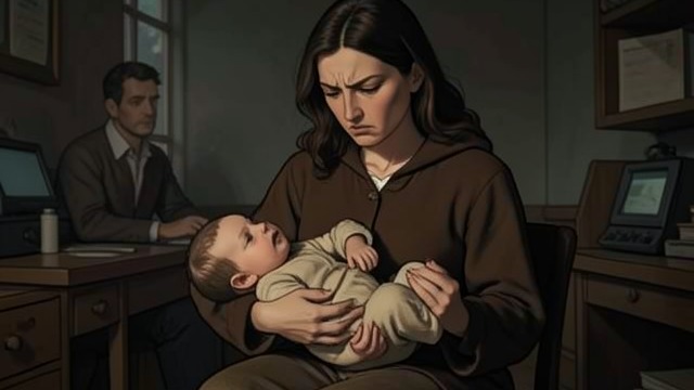 The Nighttime Vigil from "The Caller". The Nighttime Vigil The child between parents Lily keeps Margrete in her lap through the night and hesitates to put the baby back in the cot.