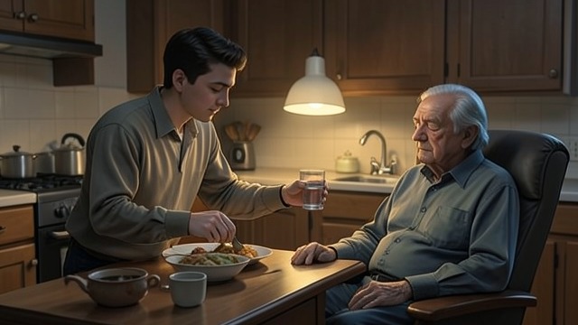 The Caregiver’s Routine from "The Caller". The Caregiver’s Routine Small acts of service Johnny makes food, brings drinks, checks Henry’s comfort, and stays with him while he sleeps.