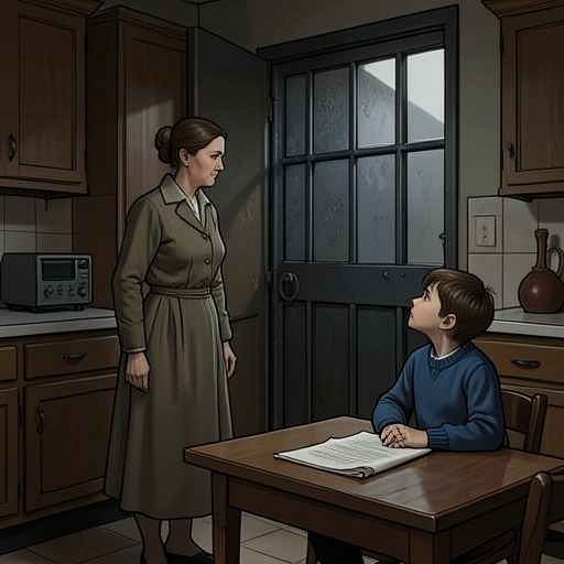 Evelyn And Frances After The False Alert from "The Caller". This flow follows the fear and changed routines that persist after a false hospital message convinces Evelyn Mold that her daughter has been seriously injured.