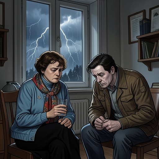 Astrid And Helge At The End from "The Caller". This flow follows Astrid Landmark and Helge Landmark as illness narrows their shared life and an apparent funeral summons forces them to confront death…