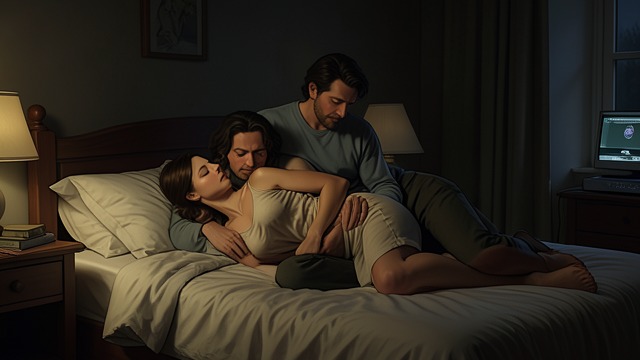 The Three Bodies from "Emmanuelle". Triangular Possession At Mario’s house, the driver penetrates Emmanuelle while Mario remains physically involved.