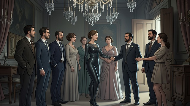 The Diplomatic Reception from "Emmanuelle". Public Display At the embassy reception, Emmanuelle’s dress turns her body into a social spectacle.