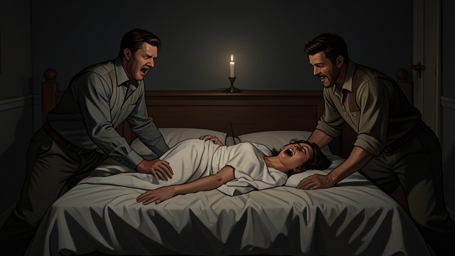The Shared Climax from "Emmanuelle". Synchronized Release The two men reach climax together while Emmanuelle remains at the center of their arrangement.