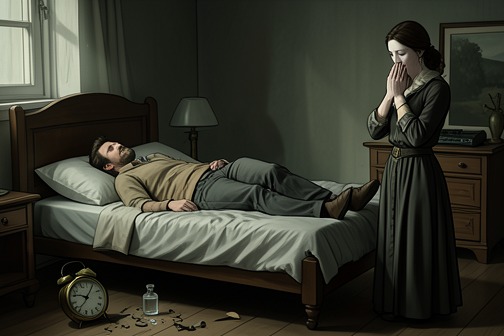 Gerry Wade's death from "The Seven Dials Mystery". Gerald Wade’s death begins as an apparently straightforward tragedy: he is found dead in his room, with chloral, a bottle, and a glass beside the bed.