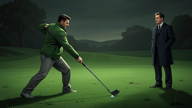 Golf and Goodbye from "The Seven Dials Mystery". Golf and Goodbye A new distraction Lord Caterham takes up golf, enthusiastically damaging the garden while MacDonald repairs the turf.