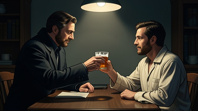 A Drink Before Bed from "The Seven Dials Mystery". A Drink Before Bed Ordinary hospitality Jimmy Thesiger gives Gerald Wade whisky and soda before the latter retires.