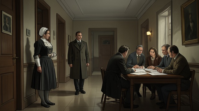 The Staff Under Question from "The Seven Dials Mystery". The Staff Under Question Old relationships examined Bundle Brent questions Mrs.