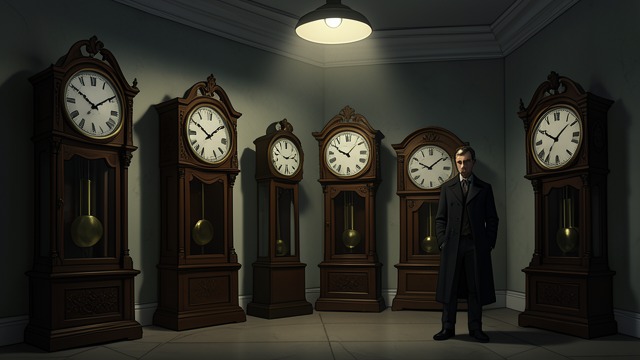 The Clocks Afterward from "The Seven Dials Mystery". The Clocks Afterward A silent accusation The clocks are arranged after Gerald Wade dies, and the missing eighth clock is thrown outside.