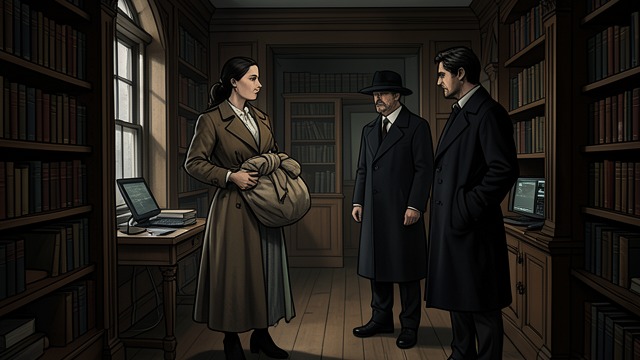 Loraine Wade’s Recovery of the Papers from "The Seven Dials Mystery". Loraine Wade’s Recovery of the Papers The formula returned Loraine Wade carries the package into the library after the staged theft.