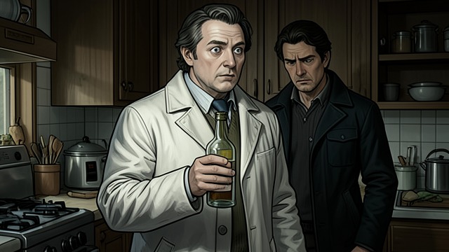 A Doctor’s Limited View from "The Seven Dials Mystery". A Doctor’s Limited View A scene interpreted Dr. Cartwright sees a bottle and glass near Gerald Wade and concludes that chloral caused the death.