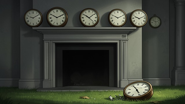 Seven on the Mantel from "The Seven Dials Mystery". Seven on the Mantel A changed arrangement After the death, the clocks appear neatly arranged on the mantelpiece, but one is missing.