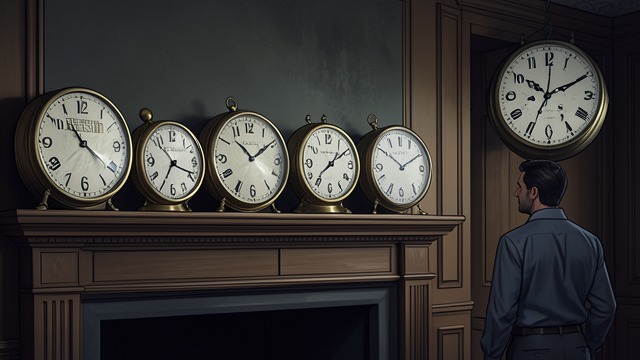 A Signal of Vengeance from "The Seven Dials Mystery". A Signal of Vengeance A symbolic arrangement Ronald Devereux arranges seven clocks on Gerald Wade’s mantelpiece and throws the eighth outside.
