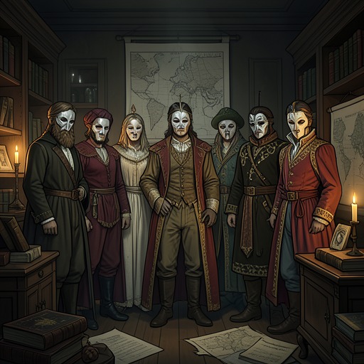 The Romantic Machinery of the Masks from "The Seven Dials Mystery". This thread traces how the society’s costumes and codes deliberately borrow the atmosphere of adventure stories while serving a practical investigation.