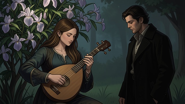 The Lyre’s First Song from "Unforgiven". The Lyre’s First Song A melody that arrests attention Lilith plays her lyre among the irises, and Cam hears a song that makes the surrounding conflicts fade.