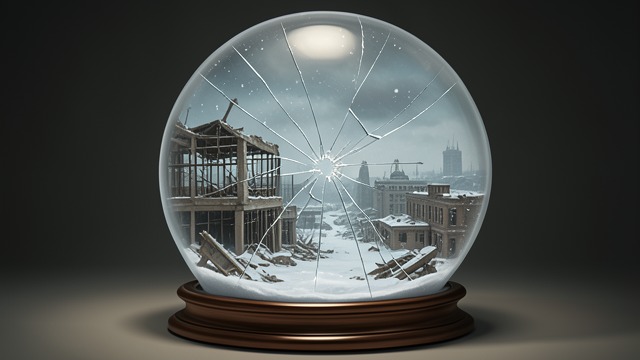 The Globe Left Behind from "Unforgiven". The Globe Left Behind A world reduced to an image Cam and Lilith return to the food court and see the ruins of Crossroads inside a snow globe.