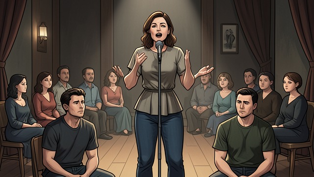 A Private Voice Goes Public from "Unforgiven". A Private Voice Goes Public From poem to performance Cam helps Lilith perform “Exile” at the open mic when fear prevents her from reading.