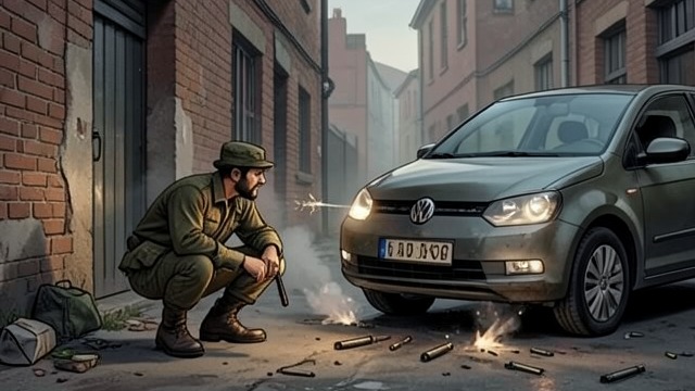 Hiding Beside the Wreck from "Black Hawk Down". A Civilian in the Line of Fire Shelter under a Car Aden hid beneath an old Volkswagen as American soldiers and Somali gunmen exchanged fire nearby.