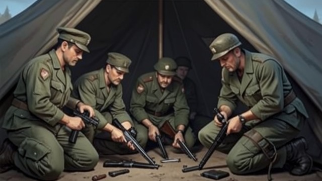 The D-boys Prepare Again from "Black Hawk Down". Readiness Amid Loss Gear and Ammunition Some commandos began cleaning weapons, restoring equipment, and preparing for another mission.