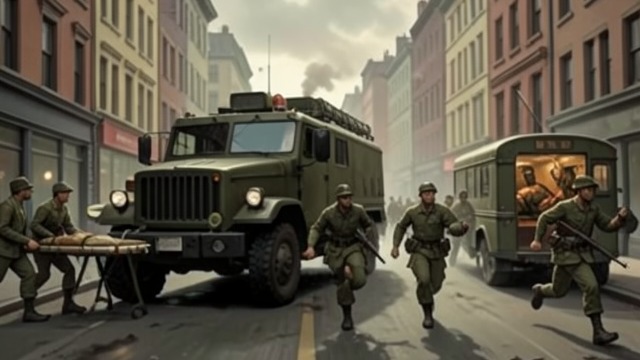The Armored Force Arrives from "Black Hawk Down". Rescue at a Larger Scale A New Force The night convoy brought armor and additional troops capable of reaching the trapped defenders.