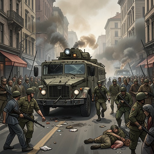 The Ground Force Tries to Reach the Wrecks from "Black Hawk Down". This flow tracks the convoy effort as confusion, casualties, and blocked streets thwart rescue plans.