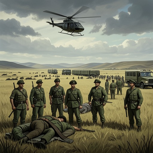 Relief Arrives, Grief Remains from "Black Hawk Down". This flow follows the emotional transition from rescue at dawn to casualty accounting and the survivors’ return to base.