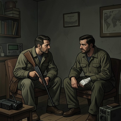 Durant and Firimbi from "Black Hawk Down". This flow traces an unexpected relationship in captivity, where humane treatment coexists with political leverage.